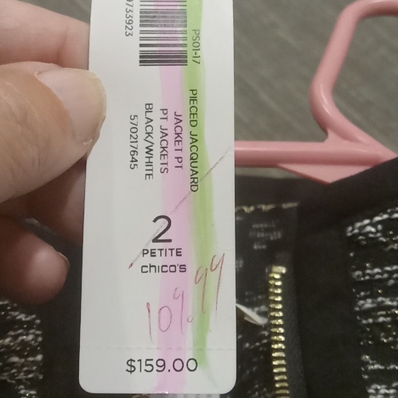 Chico's black and white zip up - Picture 3 of 4